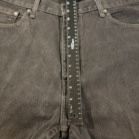 Levi's 505 Regular Fit Straight Leg Dark Wash Black Denim Jeans Mens 40x30 - Picture 6 of 6